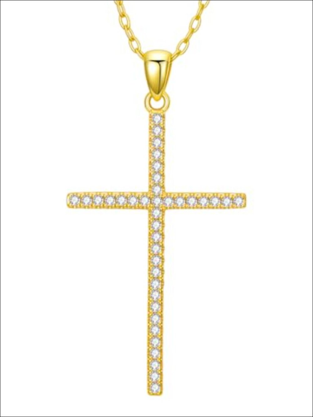14K Gold Dainty Cross Necklace Women Faith Pendant CZ Jewelry Gift